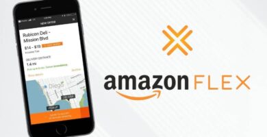 Logo de Amazon Flex con movil