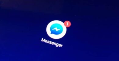 icono facebook messenger fondo azul oscuro