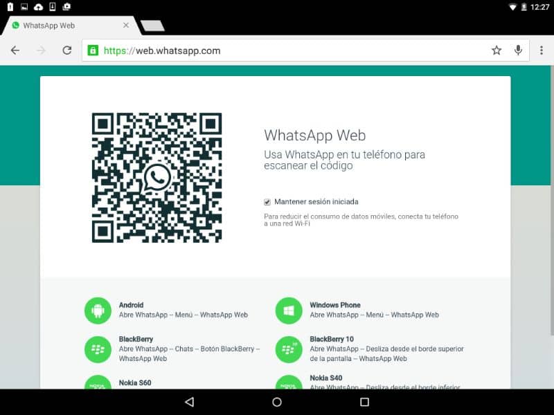 QR-koodi WhatsApp Web