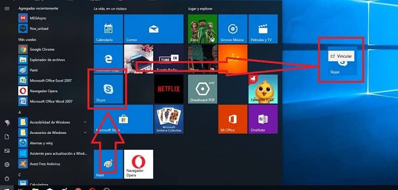 esimerkki skype-pikakuvakkeesta Windowsin työpöydällä