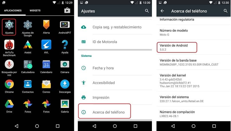 android-järjestelmä tarjoaa tietoja asetuskokoonpanossa mobiililaitteelle tai tablet-laitteelle asennetusta versiosta