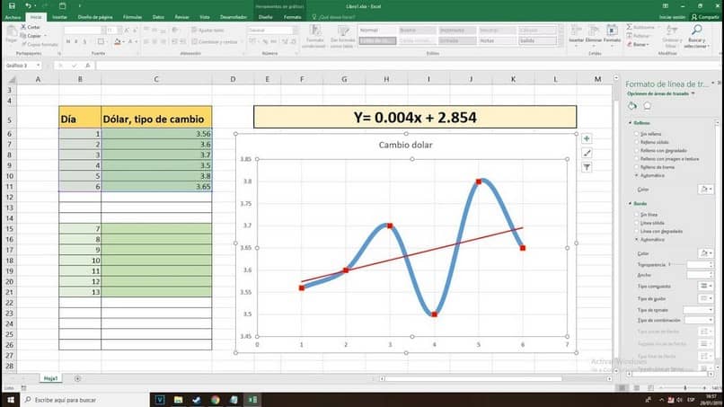 sininen excel pc -käyrä