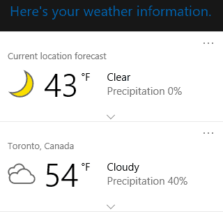 Cortana Weather