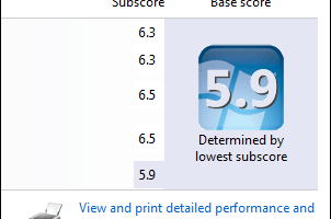 WEI Score Windows 8.1