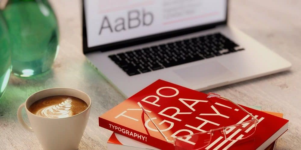 coffee and typography books fonts computer featured