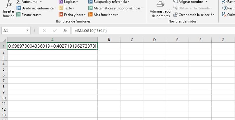 esimerkki imlog10-toiminnosta excelissä