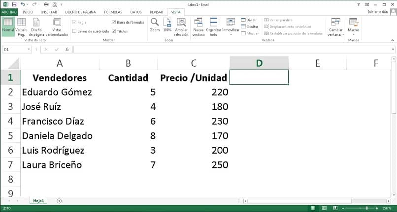 excel-työntekijätaulukko ilman ruudukkoa