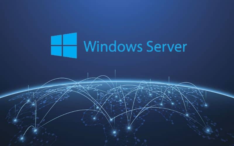 Windows server fondo azul