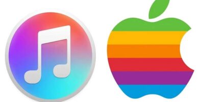 icono de itunes con manzana de apple