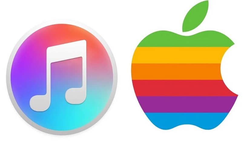 icono de itunes con manzana de apple