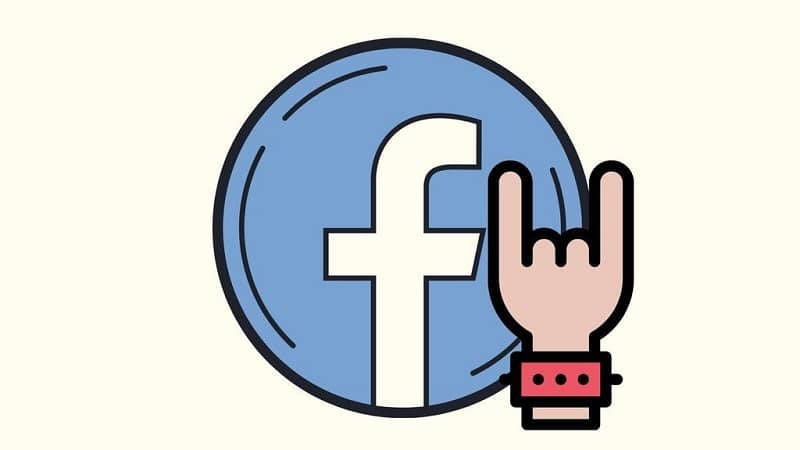 icono facebook mano rockera