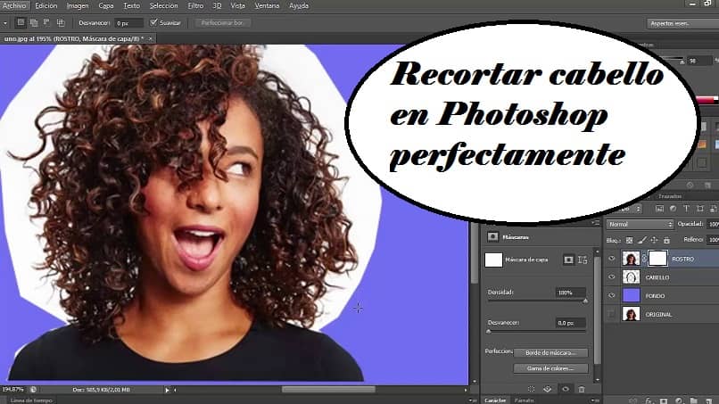 imagen mujer rizos photoshop recortar cabello 9788