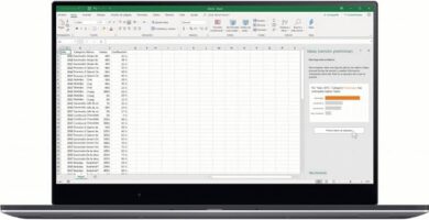 laptop documento excel