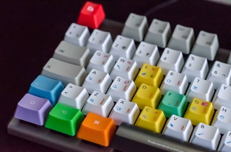 teclado teclas colores