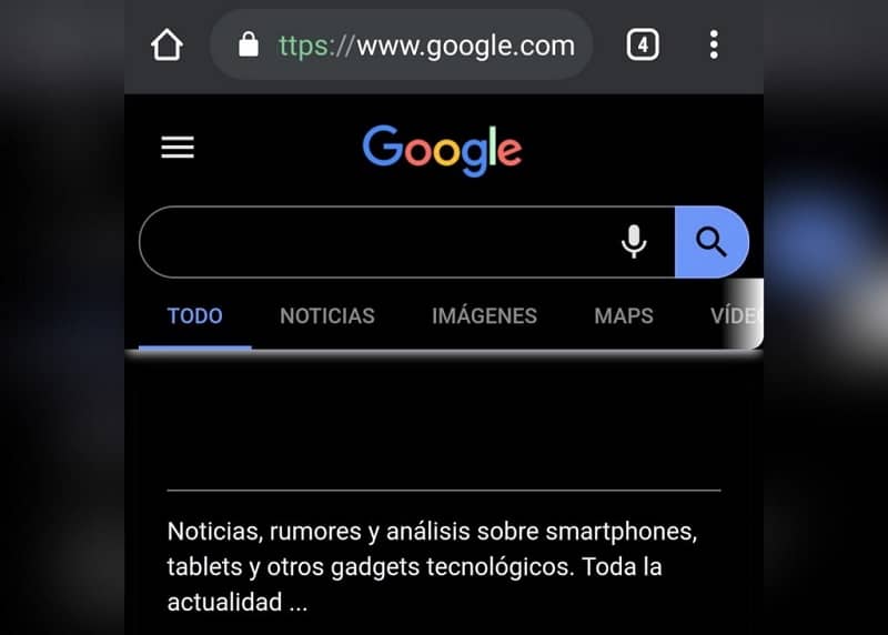 tema oscuro Google