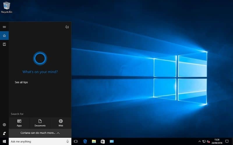 windows 10 cortana aktivoitu