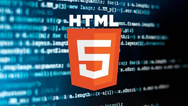 html5 -logo ja koodit taustalla