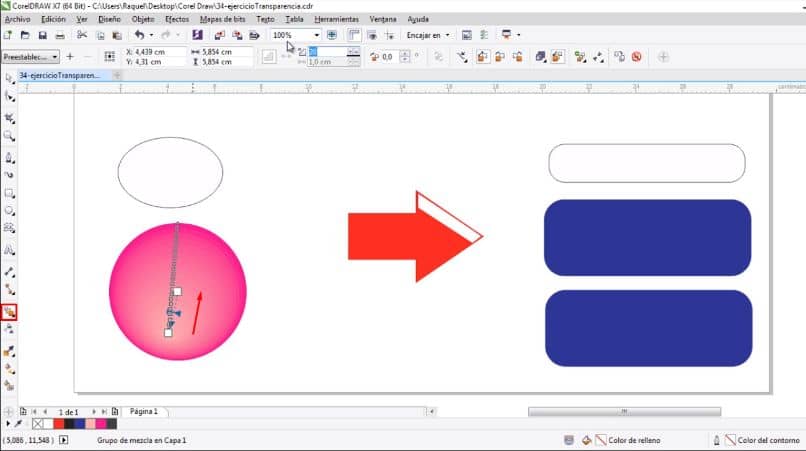 ympyrän nuoli suorakulmio lehtiä corel piirtää