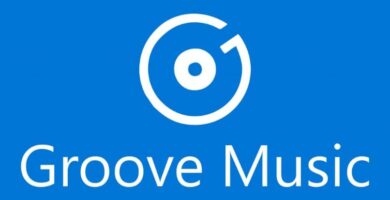 Logo de Groove Music con fondo azul