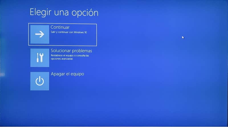 entorno recuperacion windows 10