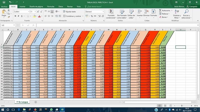 excel colores