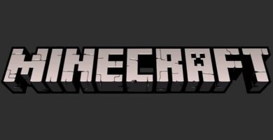 logotipo de minecraft con fondo gris