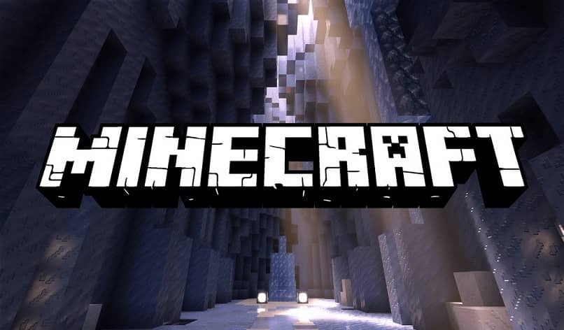 logotipo de minecraft con letras blancas