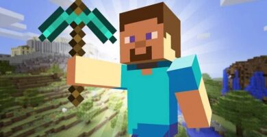 steve con pico de diamante de minecraft